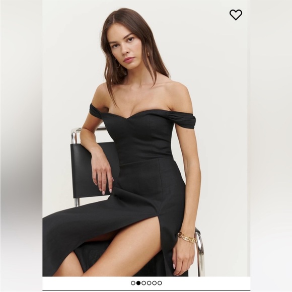 NWT Reformation BLACK BRIDGERTON LINEN MIDI DRESS Size 2 - Picture 2 of 10